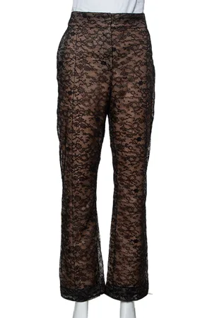 VALENTINO Lace Overlay Flared Trousers L
