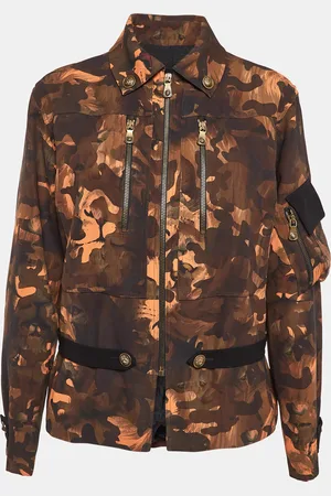 VERSACE Camouflage Print Jersey Zip-Up Jacket XS