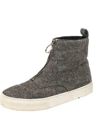 Céline Wool Felt High Top Zip Up Sneaker Size 38