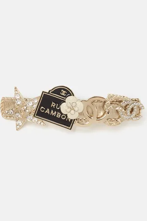 CHANEL CC Rue Cambon Crystals Enamel Tone Hairclip