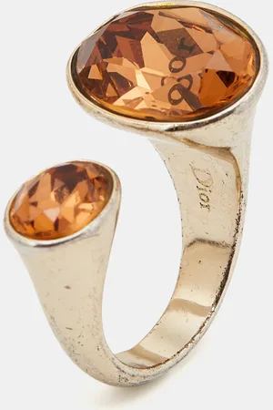 Dior Crystal Tone Open Ring Size 50.5