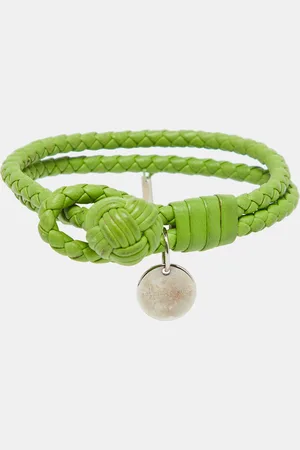 Bottega Veneta Intrecciato Leather Double Knot Bracelet M
