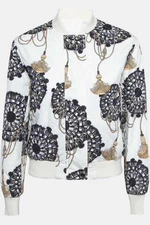 Hermès Print Cotton Zip Front Biker Jacket S