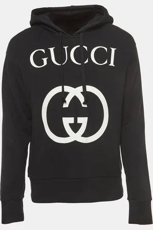 Gucci Logo Printed Cotton Knit Hooded Sweatshirt XS