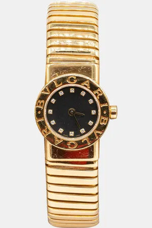 Bvlgari Vintage Expandable Tubogas BB19 2T Watch with Diamonds in 18K Yellow Gold (Mini Model)
