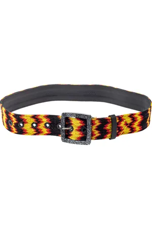 Missoni Multicolour Fabric and Leather Buckle Belt 75 CM