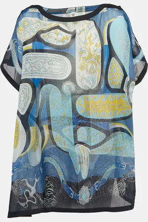 Hermès Printed Sheer Cotton Kaftan Mini Dress One Size