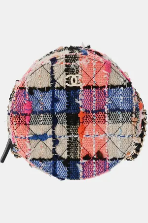 CHANEL Tweed Round Crossbody Bag