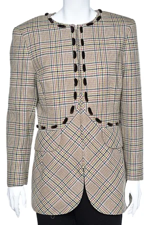 VALENTINO Boutique Prince Of Wales Check Wool Blazer L