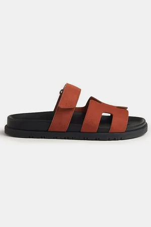 Hermès Orange Canyon Rubber Chypre Sandal
