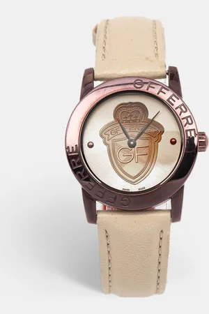 Gianfranco Ferré GF Ferre PVD Coated Stainless Steel Leather 9085L Women