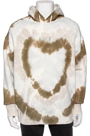 Givenchy Tie-Dye Heart Printed Cotton Knit Oversized Hoodie S
