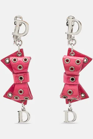 Dior Bow Patent Leather Drop Earrings