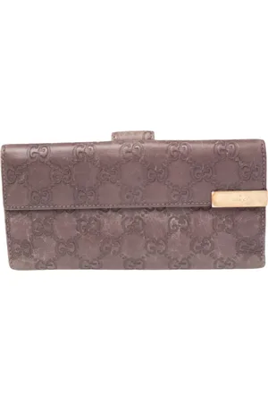 Gucci Old Rose ssima Leather Trademark Continental Wallet