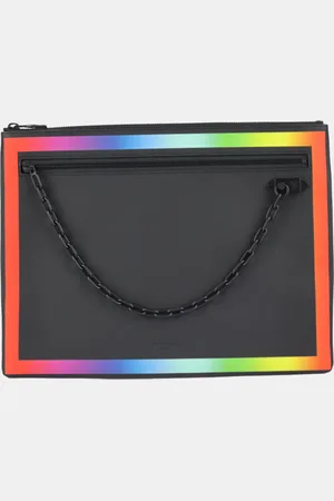 LOUIS VUITTON Leather Taiga A4 Rainbow Pochette Clutch Bag