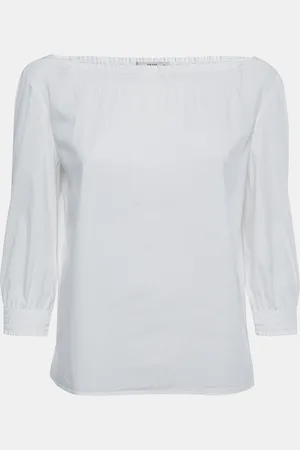Prada Cotton Smocked Detail Top S