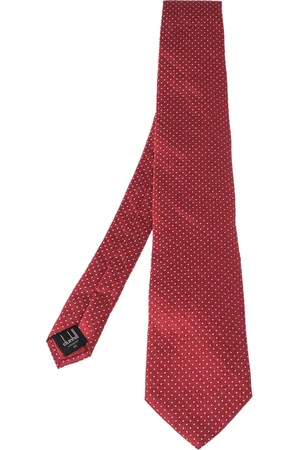 Dunhill Dot Patterned Jacquard Silk Tie