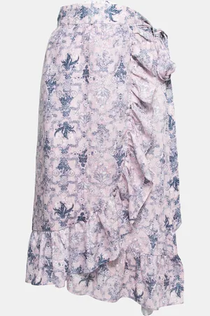 Isabel Marant Printed Linen Tempster Wrap Skirt L