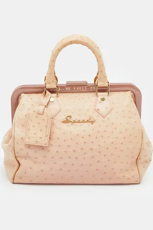 LOUIS VUITTON Poudre Ostrich Limited Edition Frame Speedy Bag