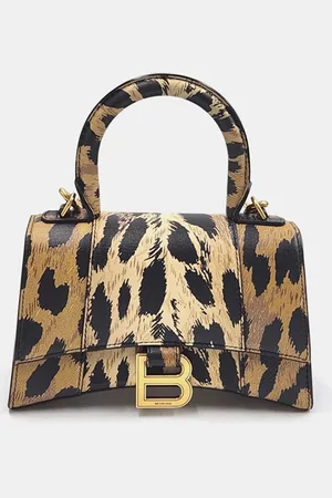 Balenciaga Printed Leather XS Hourglass Top Handle Bag