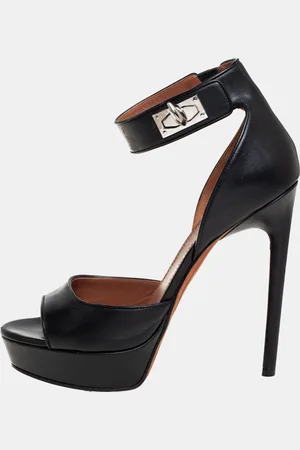 Givenchy Leather Shark Tooth Ankle Strap Open Toe Platform Sandals Size 39