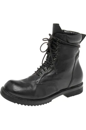 Rick Owens Leather Lace-Up Ankle Boots Size 41