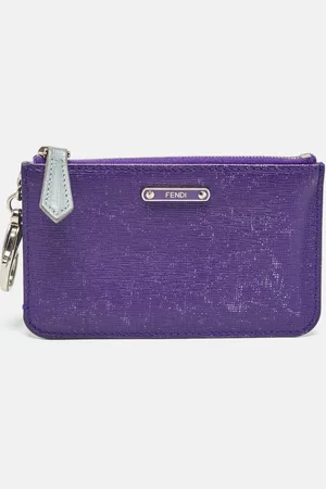 Fendi /Grey Leather Zip Coin Pouch