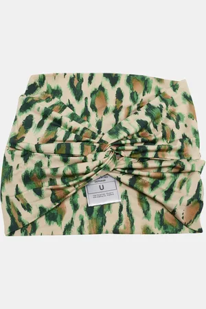 Dior Vintage /Green Leopard Print Nylon Head Band One Size
