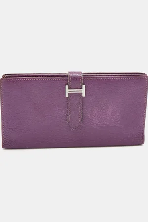 Hermès Hermès Cyclamen Chevre Mysore Leather Palladium Finish Bearn Wallet