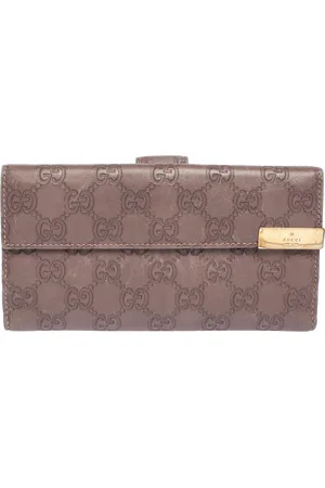Gucci Ssima Leather Trademark Continental Wallet