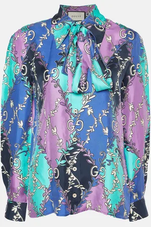 Gucci GG Rhombus Printed Silk Buttoned Up Shirt S