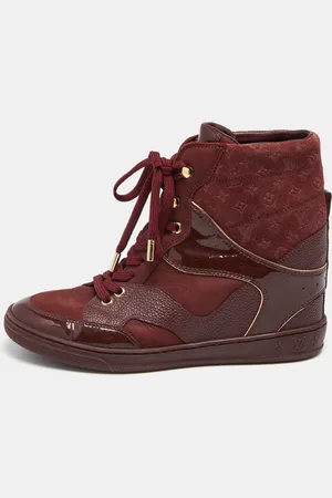 LOUIS VUITTON Leather And Monogram Suede Millenium Sneakers Size 36.5