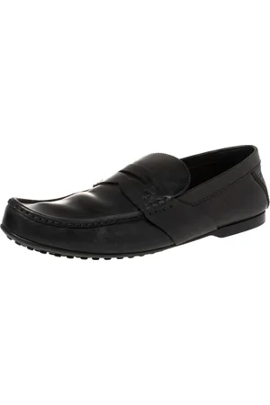 LOUIS VUITTON Leather Slip On Loafers Size 43.5