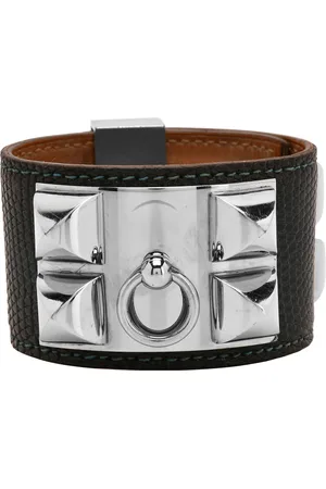 Hermès Leather Lizard Collier de Chien Wide Bracelet