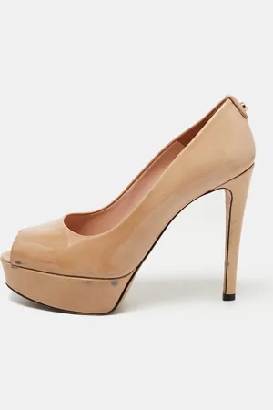 Stuart Weitzman Patent Leather Platform Peep Toe Pumps Size 38