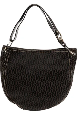 Aigner Signature Nylon and Leather Small Hobo