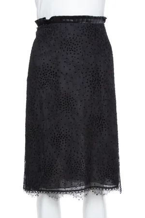Emporio Armani Pleated Waist Detail & Floral Lace Short Skirt M