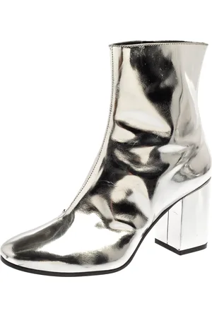 Balenciaga Metallic Patent Leather Ankle Boots Size 37