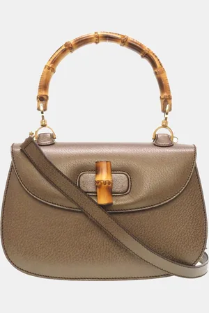 Gucci Leather Small Bamboo 1947 Top Handle Bag
