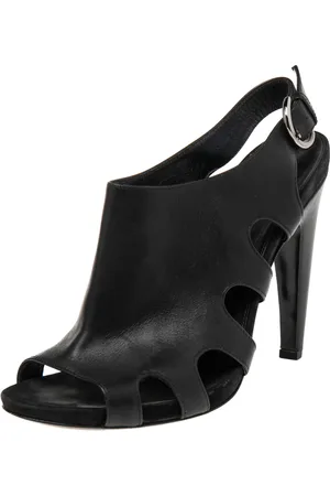 Sergio Rossi Leather Slingback Peep Toe Platform Sandals Size 38.5