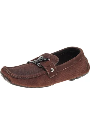 LOUIS VUITTON Monte Carlo Suede Slip on Loafers Size 40