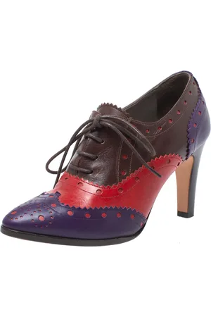 Etro Tricolor Leather Brogue Oxford Ankle Booties Size 36