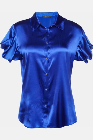 Roberto Cavalli Royal Silk Satin Short Sleeve Shirt S