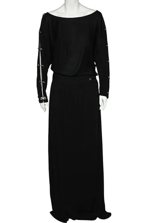 Roberto Cavalli Jersey Metal Link Detail Maxi Dress L