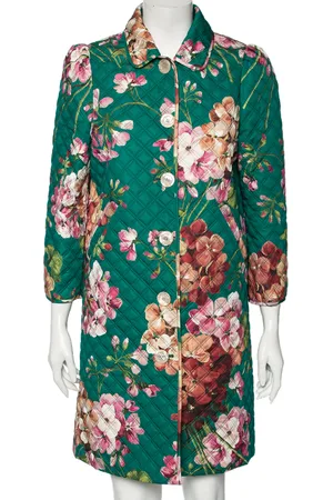 Gucci Floral Printed Quilted Cotton Button Front Coat M