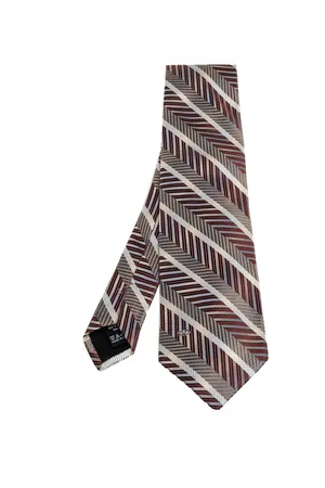 VALENTINO Diagonal Striped Traditional Silk Tie