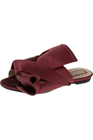 Nº21 Satin Raso Knot Peep Toe Mules Size 37