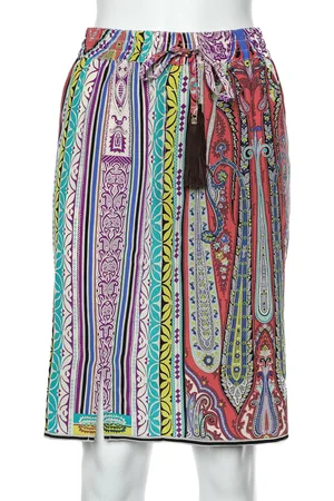 Etro Paisley Printed Silk Mini Skirt M