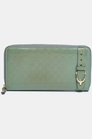 Gucci Microssima Patent Leather Zip Around Wallet