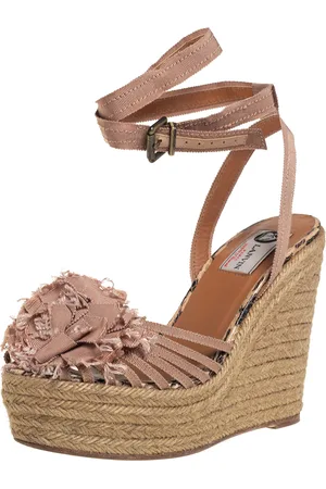 Lanvin Fabric Flower Espadrilles Wedge Size 39